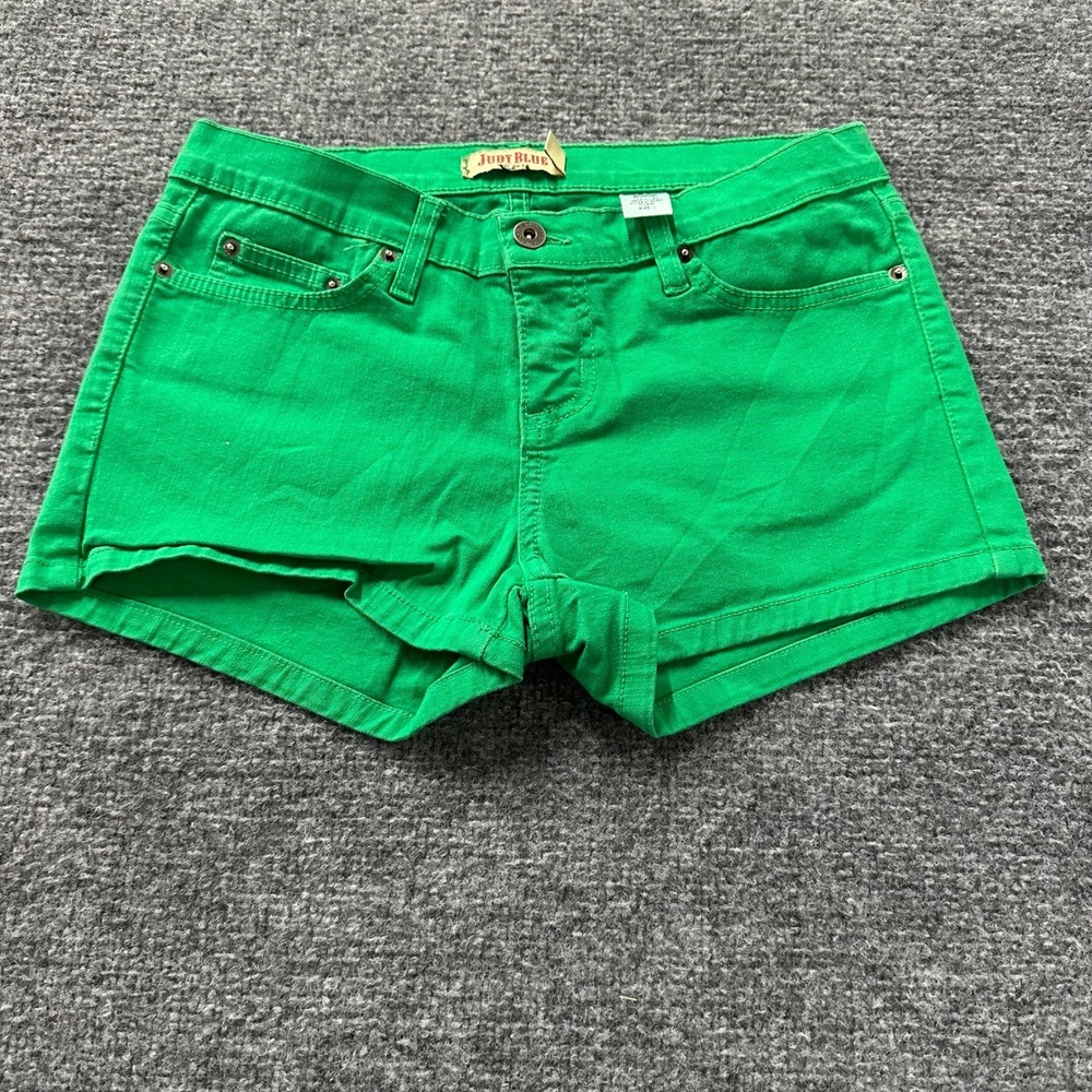 Judy Blue Shorts Womens Size L Green Stretch Denim Casual USA Made 101192 REG